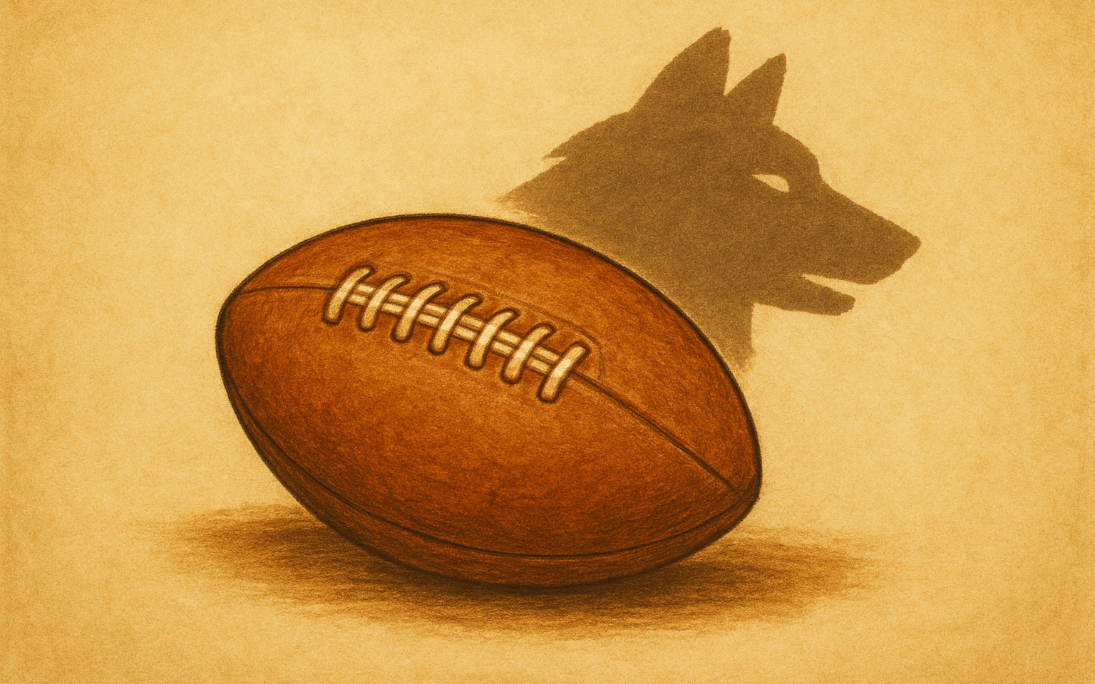 Illustrated NFL football with a wolf silhouette in the background, used for weekly against-the-spread picks