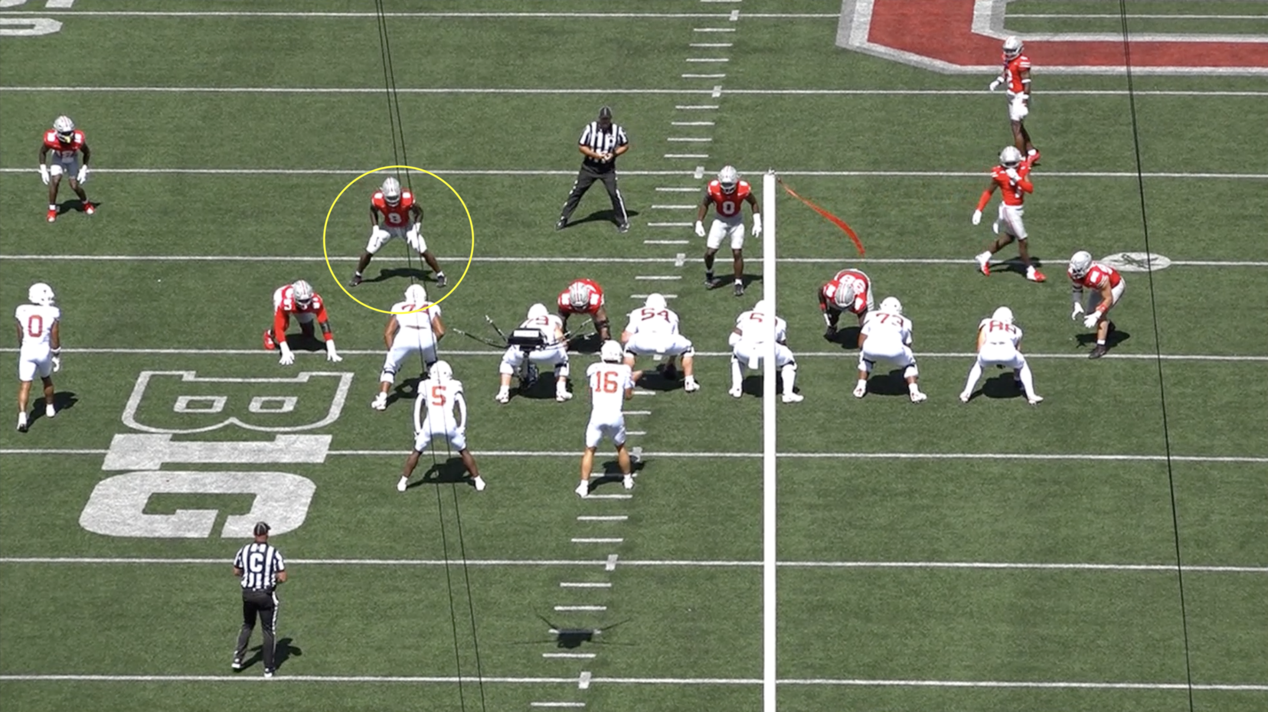 Ohio State linebacker Arvell Reese All-22 tape versus Texas in 2025.