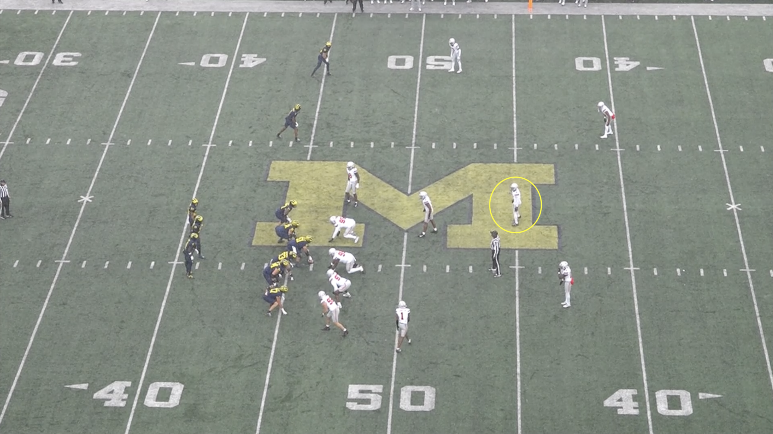 Ohio State safety Caleb Downs All-22 versus Michigan in 2025.