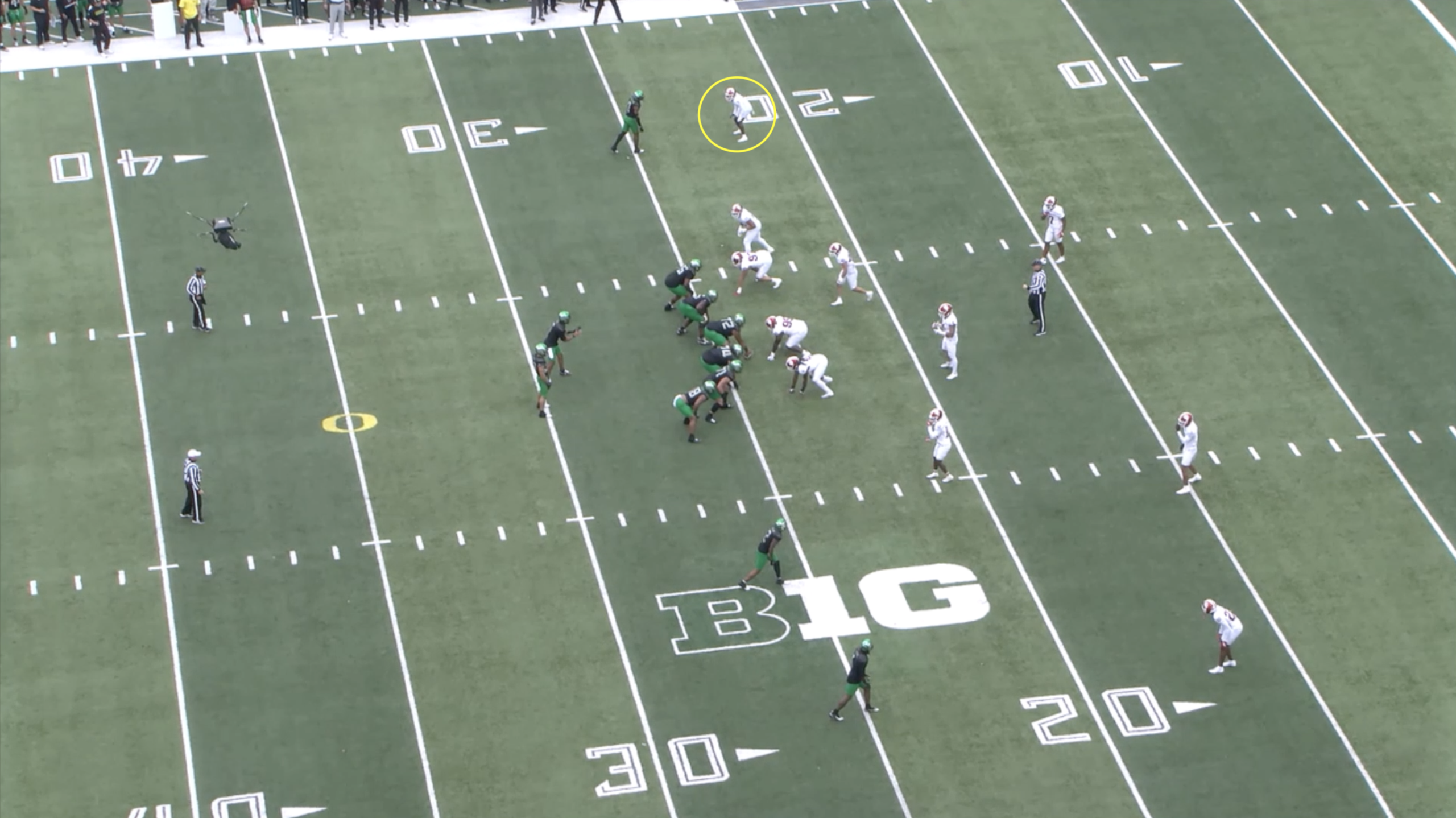 Indiana cornerback D'Angelo Ponds All-22 tape versus Oregon in 2025.