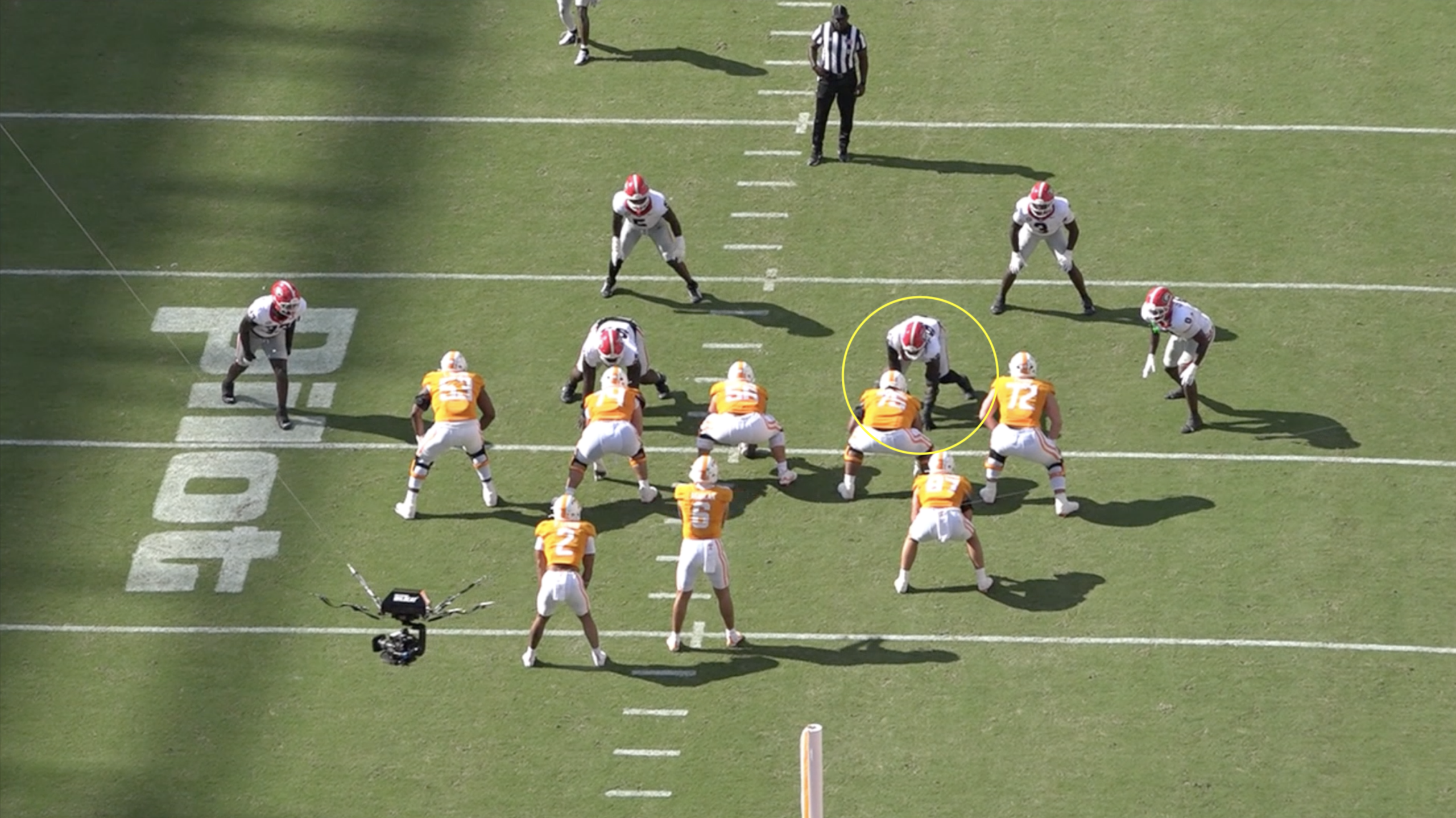 Georgia defensive lineman Christen Miller All-22 tape versus Tennessee in 2025.