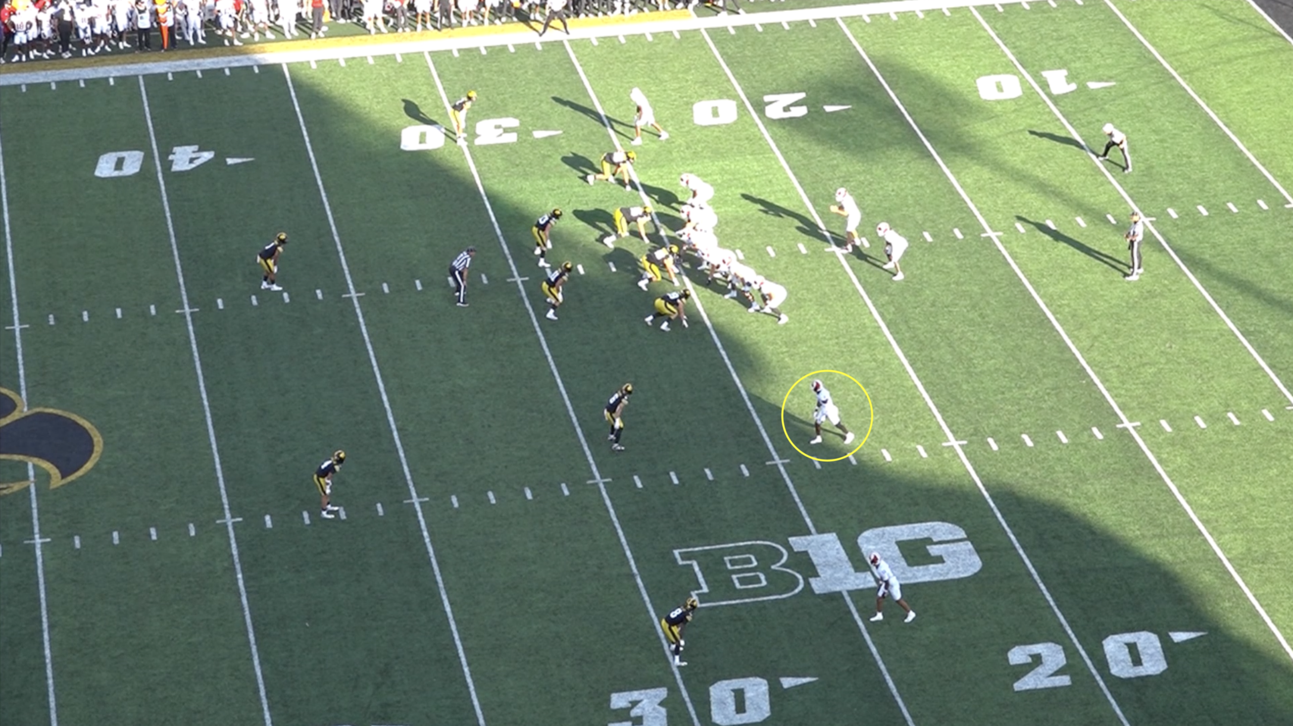 Indiana wide receiver Omar Cooper Jr. All-22 tape versus Iowa in 2025.