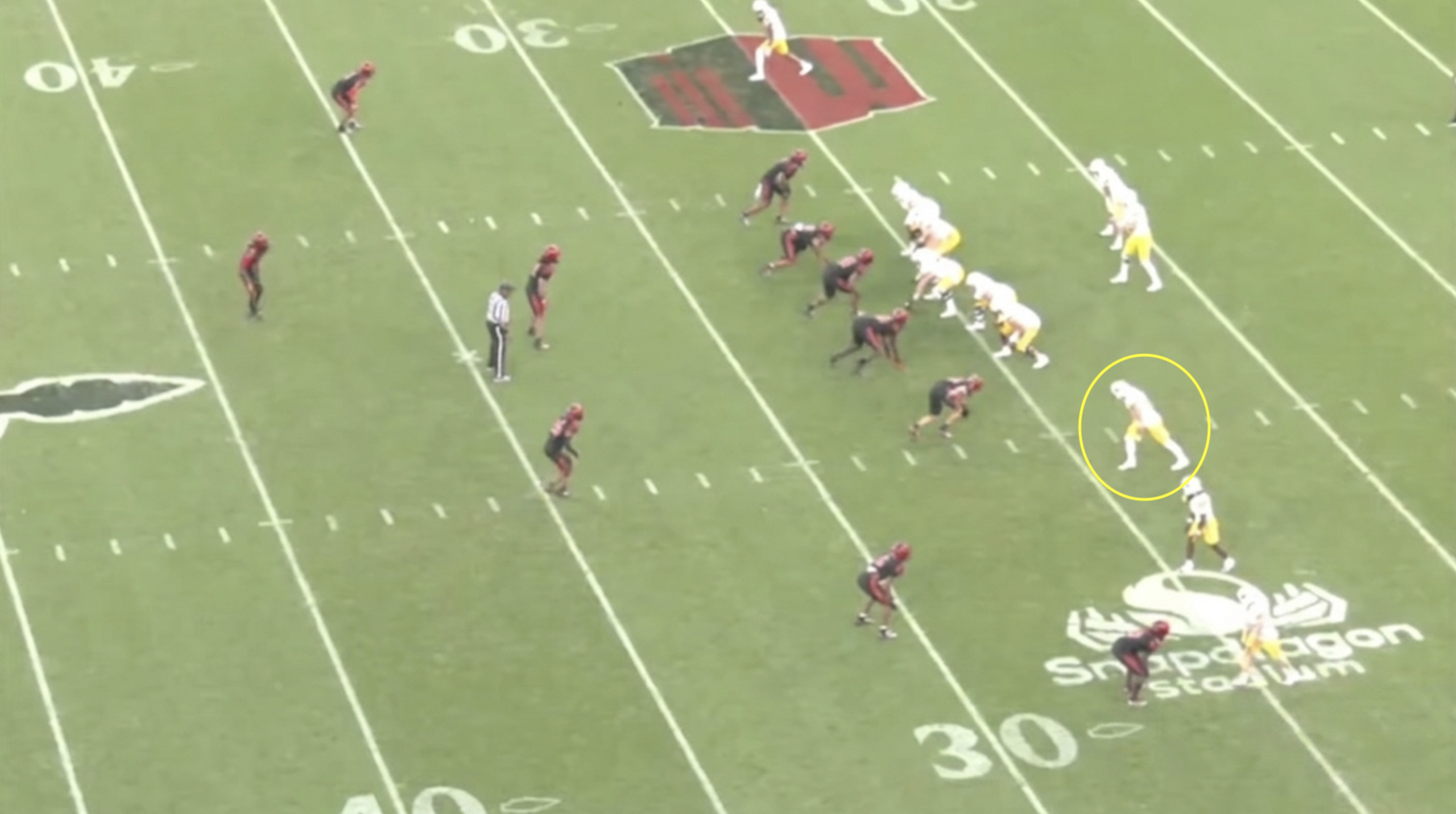Wyoming tight end John Michael Gyllenborg All-22 tape versus San Diego State in 2025.