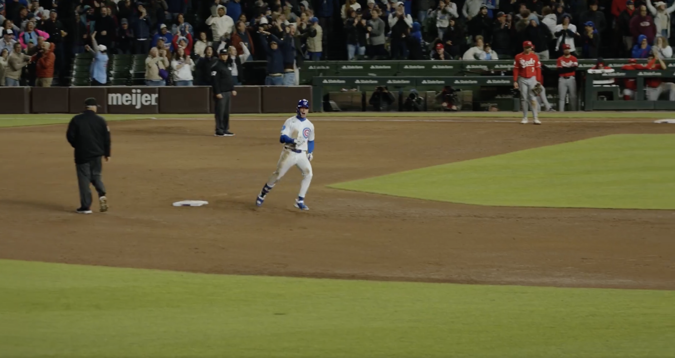Cubs centerfielder Pete Crow-Armstrong rounds the bases after hitting a home run during the 2026 MLB season.