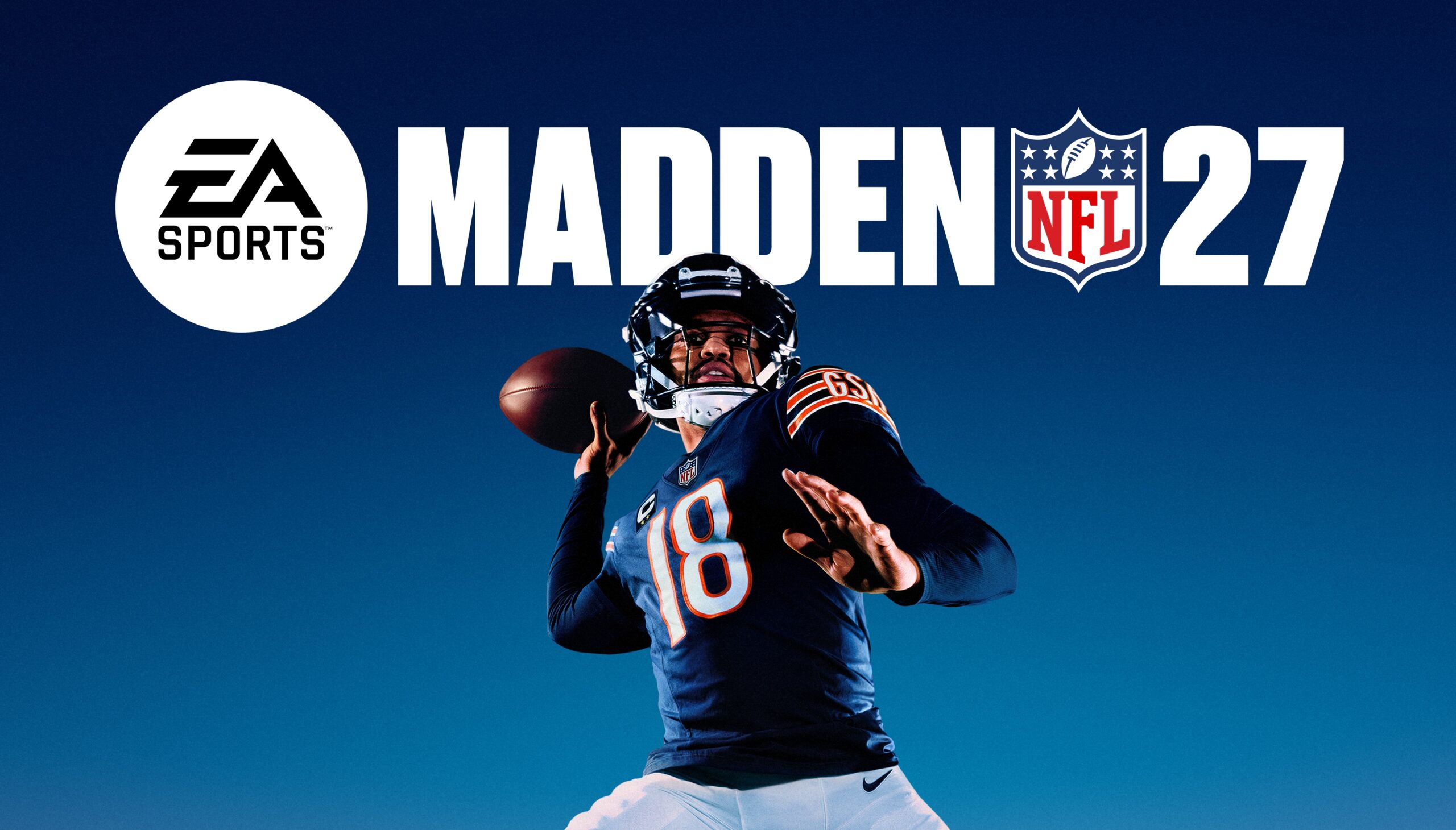 Bears quarterback Caleb Williams on the cover of 'EA Sports Madden NFL 27'.